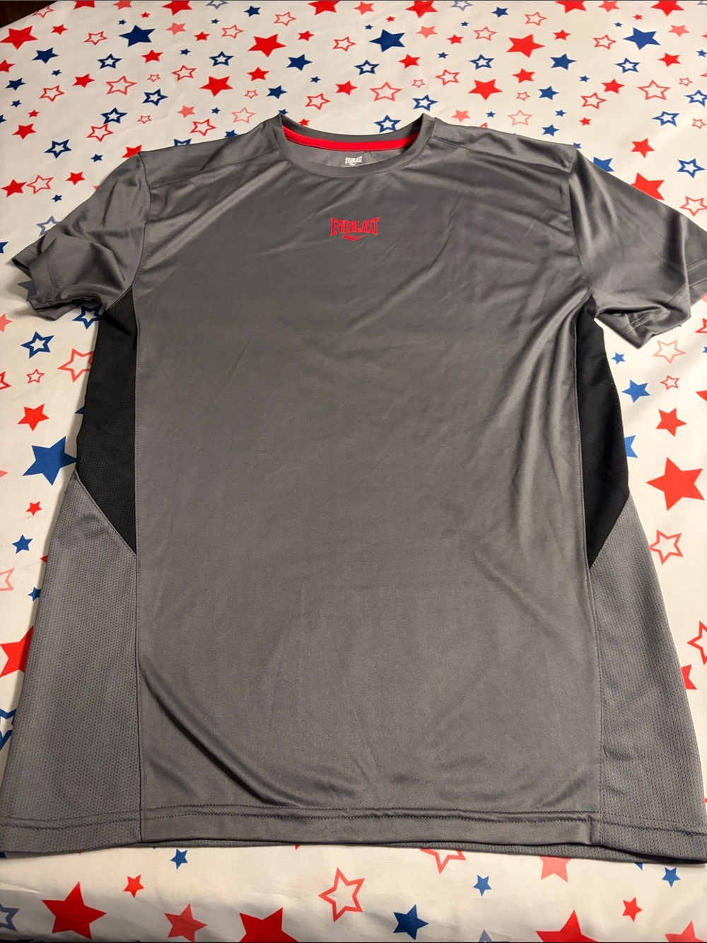 Everlast Performance Gray Athletic Tee with Black Panels Men’s Small